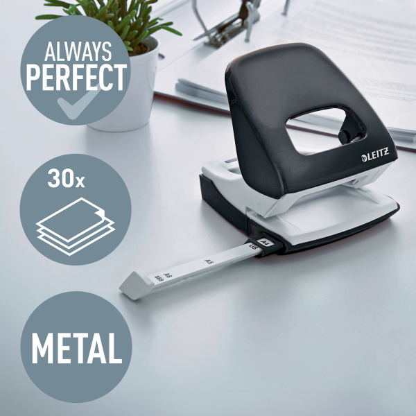 LEITZ Locher NeXXt 5008 WOW schwarz-metallic, 1 St.
