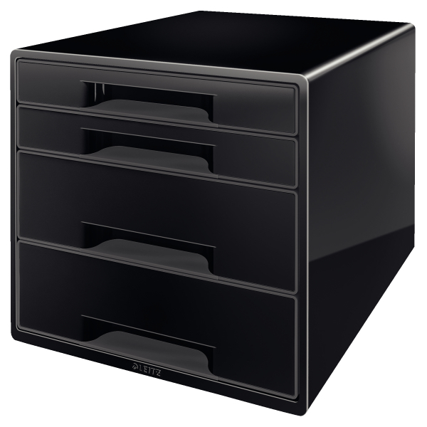 LEITZ Schubladenbox CUBE Duo Colour schwarz/grau 52521095, DIN A4 mit 4 Schubladen, 1 St.