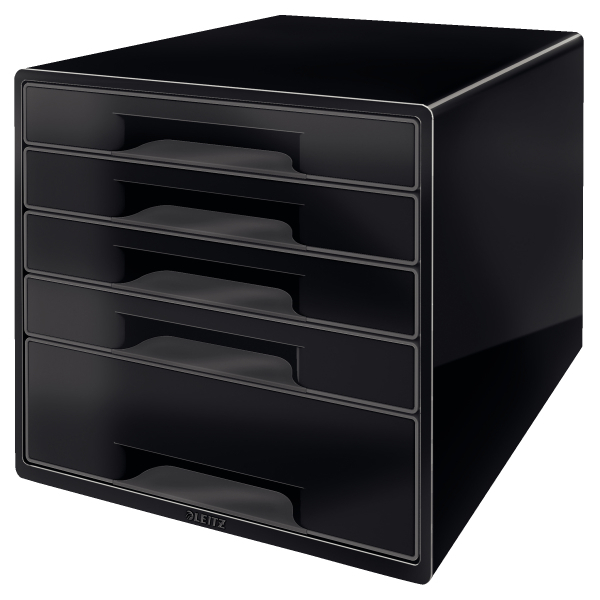 LEITZ Schubladenbox CUBE Duo Colour schwarz/grau 52531095, DIN A4 mit 5 Schubladen, 1 St.