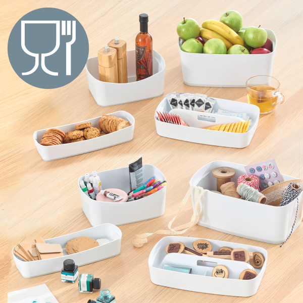 LEITZ MyBox Aufbewahrungsbox 0,6 l perlweiß/grau 30,7 x 10,5 x 5,5 cm, 1 St.
