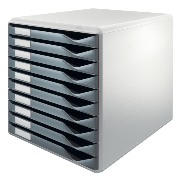 LEITZ Schubladenbox Form Set dunkelgrau 52810089, DIN A4 mit 10 Schubladen, 1 St.