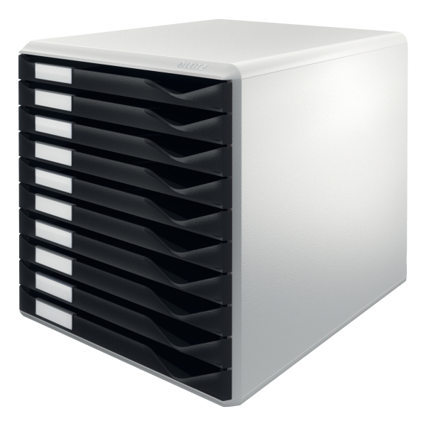 LEITZ Schubladenbox Form Set schwarz 5281-00-95, DIN A4 mit 10 Schubladen, 1 St.