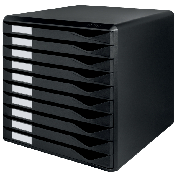 LEITZ Schubladenbox Formular-Set schwarz 52940095, DIN A4 mit 10 Schubladen, 1 St.