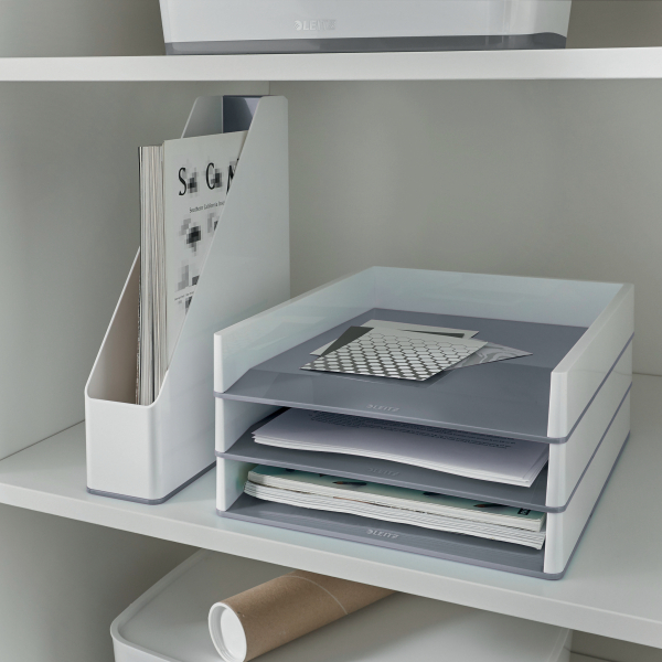 LEITZ Briefablage WOW Duo Colour perlweiß/grau DIN A4, 1 St.