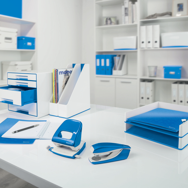 LEITZ Briefablage WOW Duo Colour perlweiß/blau DIN A4, 1 St.