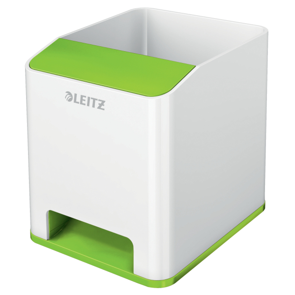 LEITZ Stiftehalter WOW Duo Colour perlweiß/grün Polystyrol 2 Fächer 9,0 x 10,1 x 10,0 cm