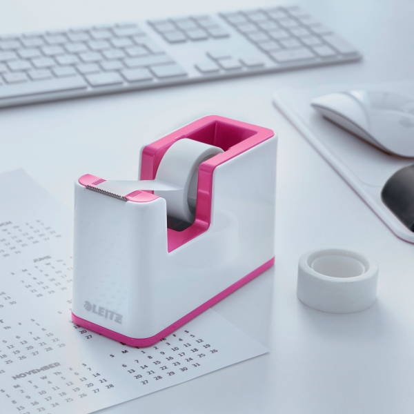 LEITZ Tischabroller WOW Duo Colour perlweiß/pink