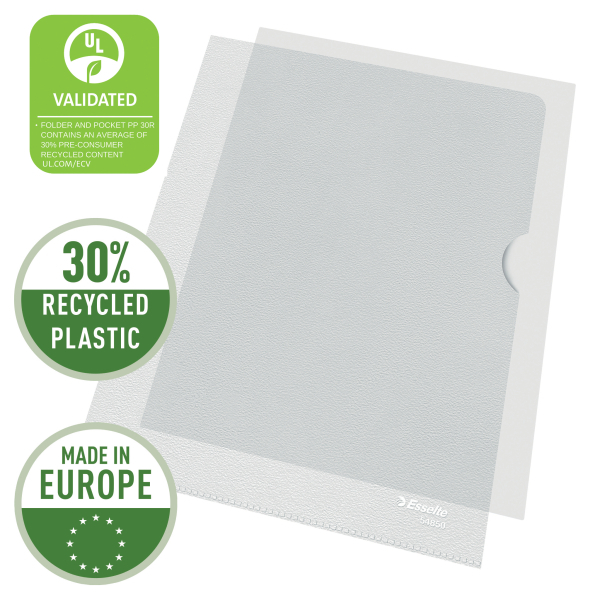 Esselte Sichthüllen Standard Plus 54850 DIN A5 transparent genarbt 0,12 mm, 100 St.