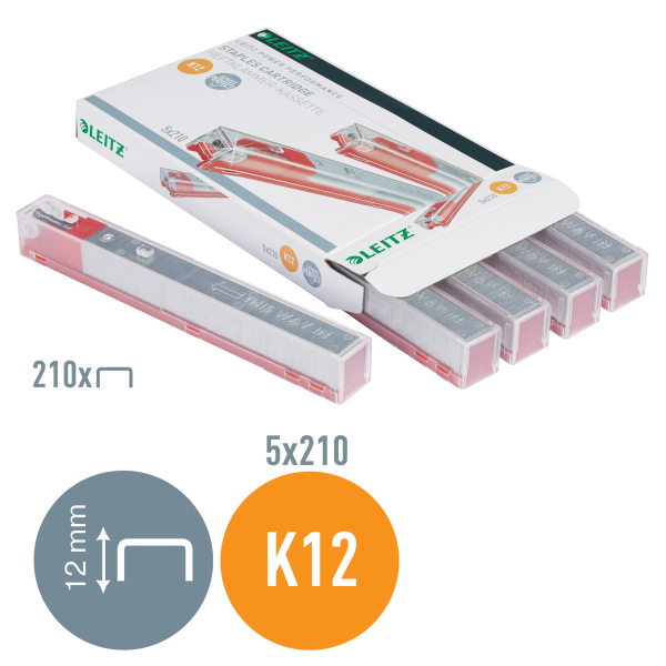 LEITZ Heftklammern-Kassette Heftklammer-Kassette K12 für Blockheftgerät 26/12, 1.050 St.