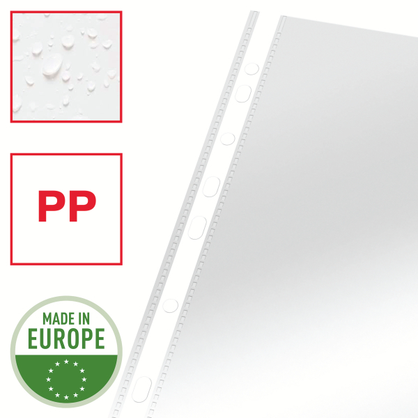 Esselte Prospekthüllen Standard DIN A4 transparent glasklar 0,05 mm, 100 St.