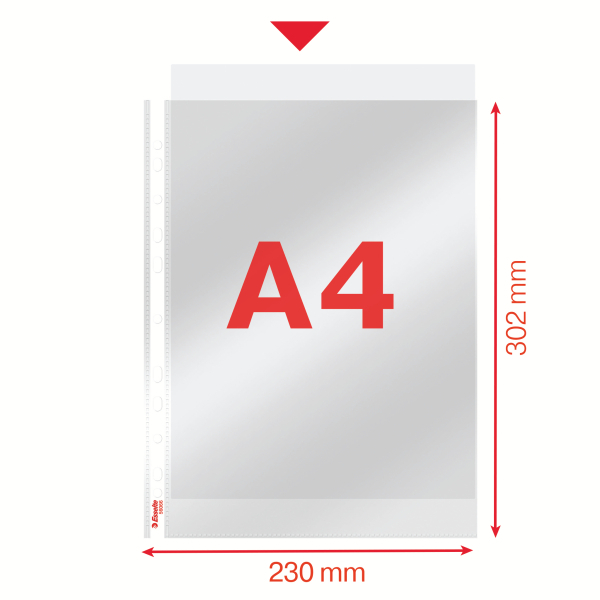 Esselte Prospekthüllen Standard DIN A4 transparent glasklar 0,05 mm, 100 St.