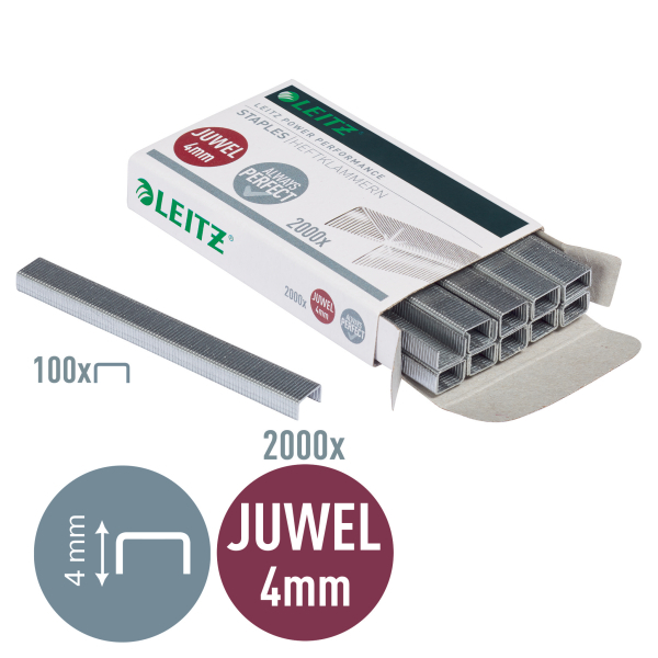 LEITZ Heftklammern Juwel 5640 4 mm, 2.000 St.