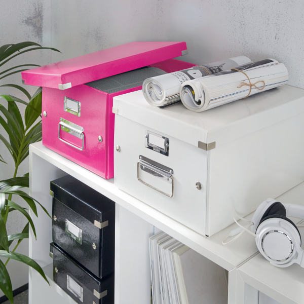 LEITZ CD-/DVD-Box Click & Store pink, 1 St.