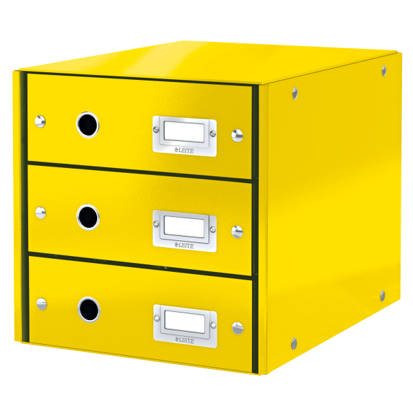 LEITZ Schubladenbox Click & Store gelb 60480016, DIN A4 mit 3 Schubladen, 1 St.