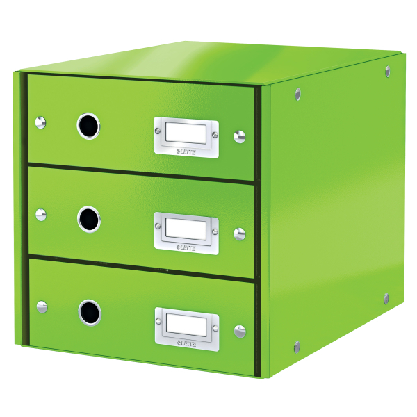 LEITZ Schubladenbox Click & Store grün 60480054, DIN A4 mit 3 Schubladen, 1 St.