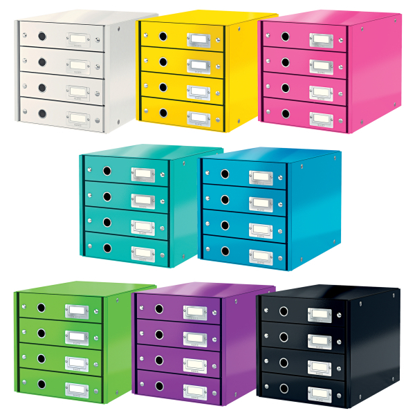 LEITZ Schubladenbox Click & Store weiß 60490001, DIN A4 mit 4 Schubladen, 1 St.
