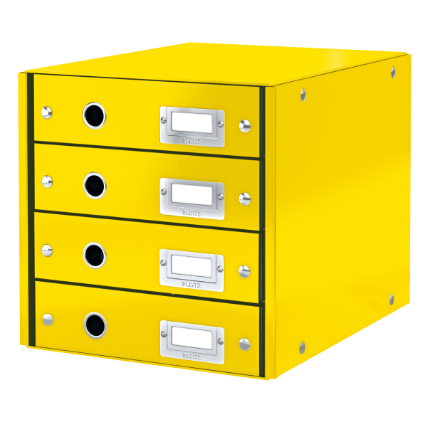 LEITZ Schubladenbox Click & Store gelb 60490016, DIN A4 mit 4 Schubladen, 1 St.