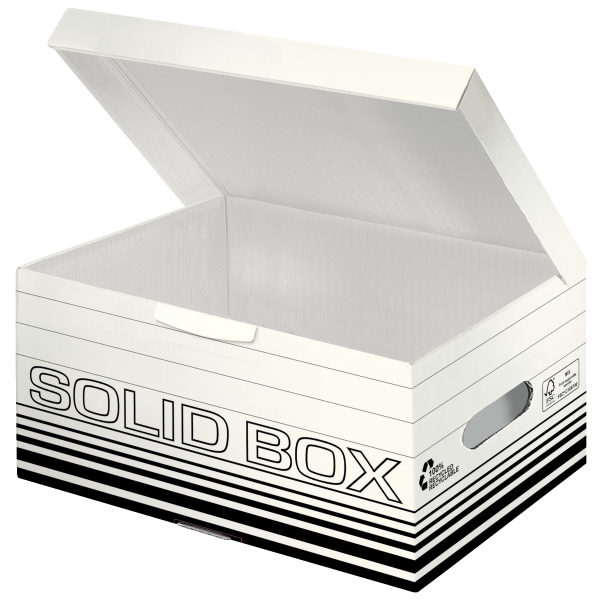 LEITZ Archivcontainer Solid weiß 37,0 x 26,5 x 19,5 cm, 10 St.