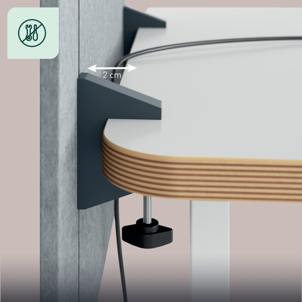 LEITZ Tischtrennwand 61230085, hellgrau 80,0 x 70,0 cm, 1 St.
