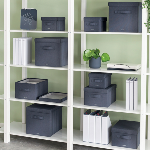 LEITZ Aufbewahrungsboxen grau 19,0 x 28,5 x 16,0 cm, 2 St.