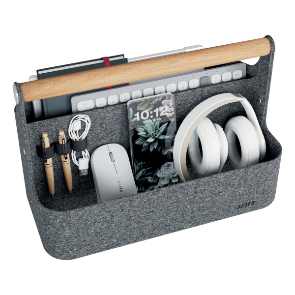 LEITZ Schreibtisch-Organizer dunkelgrau Filz 2 Fächer 38,0 x 19,0 x 25,5 cm