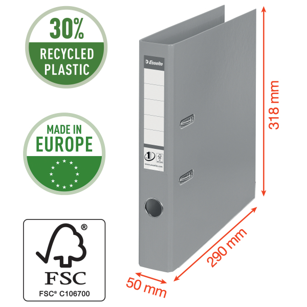 Esselte No.1 POWER Ordner hellrot Kunststoff 5,0 cm DIN A4, 1 St.