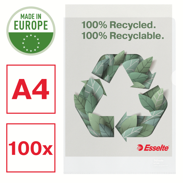 Esselte Sichthüllen DIN A4 transparent genarbt 0,10 mm, 100 St.
