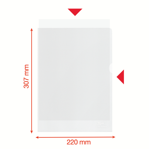 Esselte Sichthüllen DIN A4 transparent genarbt 0,10 mm, 100 St.