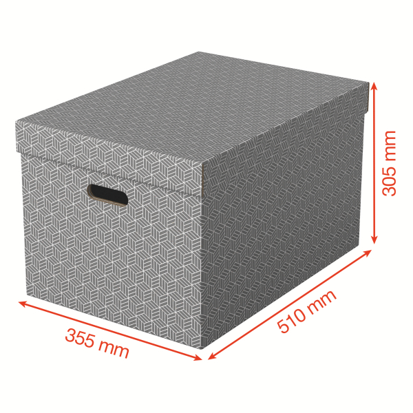 Esselte Home Aufbewahrungsboxen 50,0 l grau 35,5 x 51,0 x 30,5 cm, 3 St.