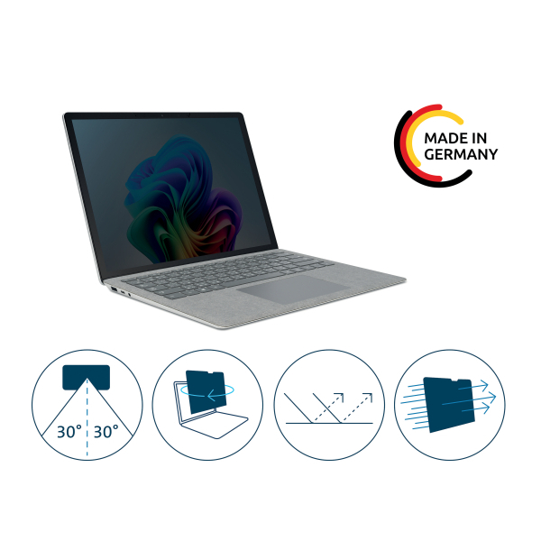 Kensington 2-fach Display-Blickschutzfolie für Microsoft Surface Laptop Go 1, Surface Laptop Go 2, Surface Laptop Go 3