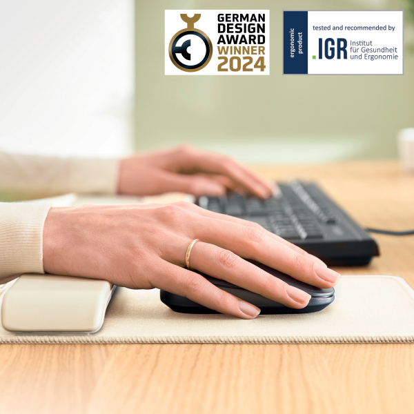 LEITZ Mousepad mit Handgelenkauflage Ergo hellgrau