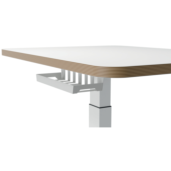 LEITZ Ergo 65340001 elektrisch höhenverstellbarer Schreibtisch weiß rechteckig, A-Fuß-Gestell weiß 80,0 x 60,0 cm