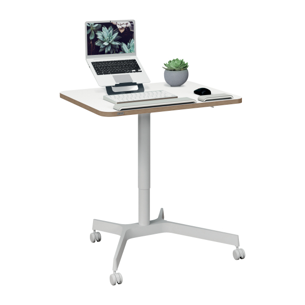 LEITZ Ergo höhenverstellbarer Schreibtisch weiß rechteckig, 4-Fuß-Gestell weiß 80,0 x 60,0 cm