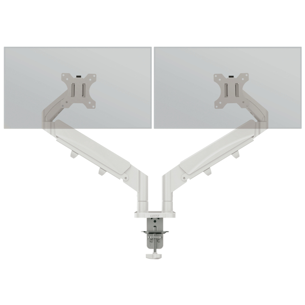 LEITZ Monitor-Halterung Ergo 65370085 lichtgrau für 2 Monitore, Tischklemme
