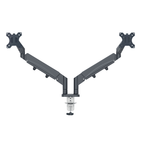 LEITZ Monitor-Halterung Ergo 65370089 dunkelgrau für 2 Monitore, Tischklemme