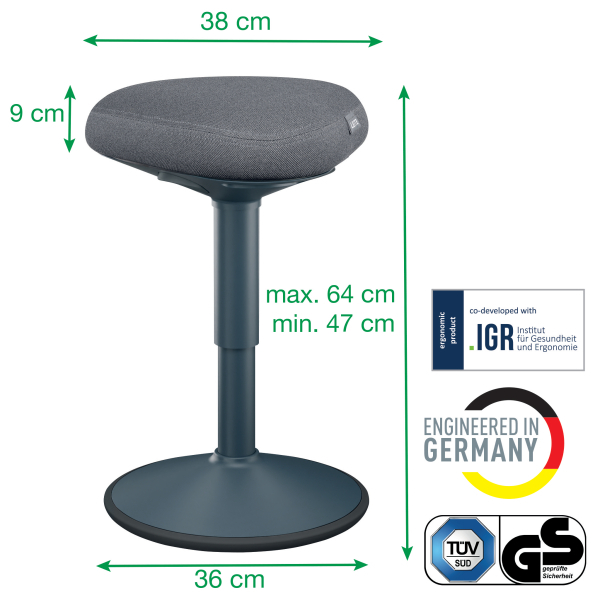 LEITZ Sitz- & Stehhocker Ergo Active 65440089 dunkelgrau, 1 St.
