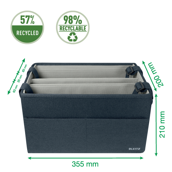 LEITZ Desk Sharing Tasche kompakt 65760089 Stoff samtgrau