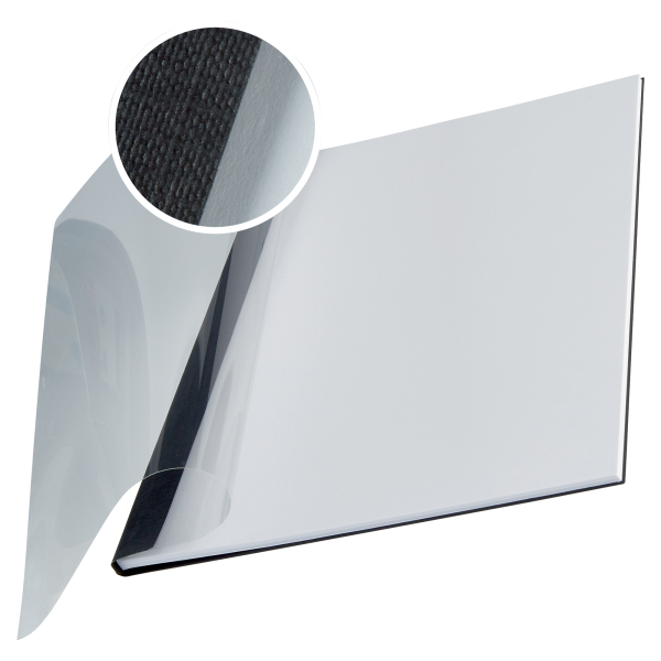 LEITZ Buchbindemappen schwarz Softcover für 15 - 35 Blatt DIN A4, 10 St.