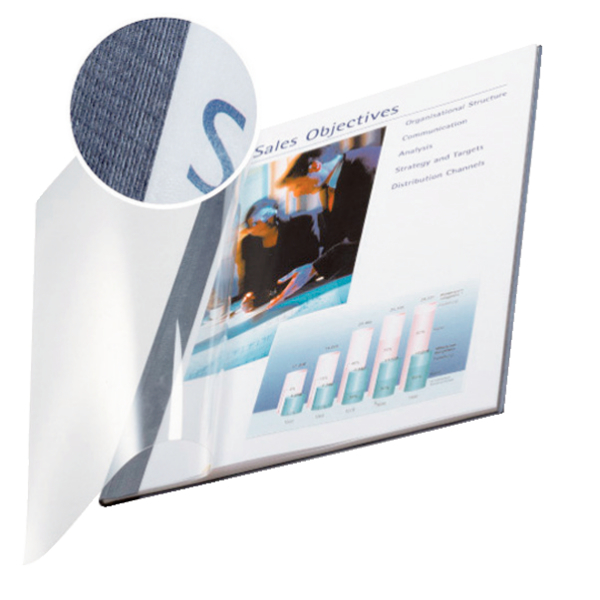 LEITZ Buchbindemappen blau Softcover für 71 - 105 Blatt DIN A4, 10 St.