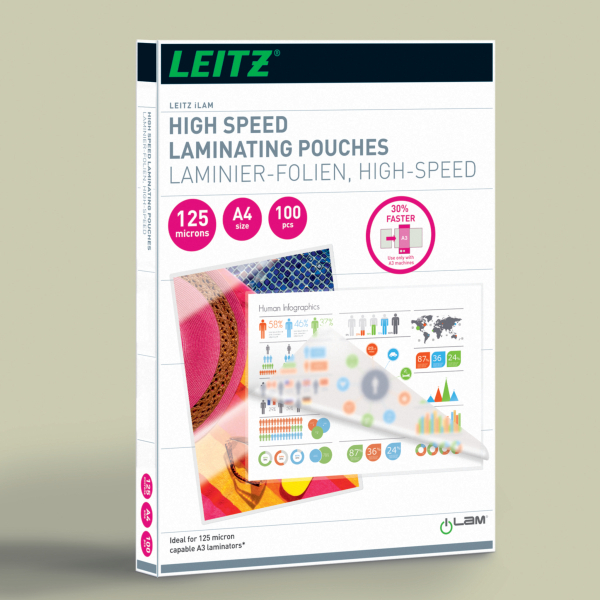LEITZ Laminierfolien glänzend für A4 125 micron, 100 St.