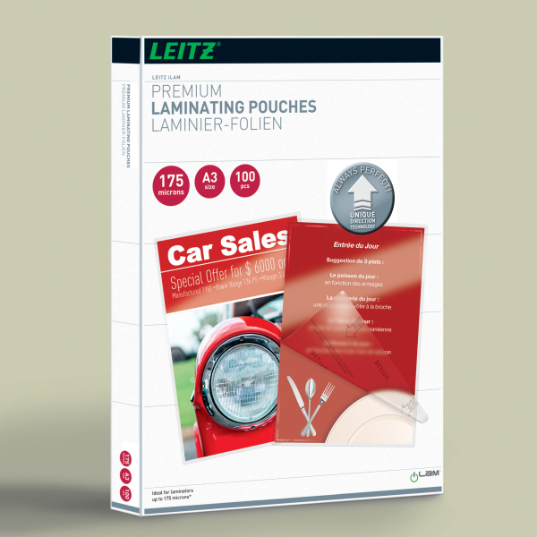 LEITZ Laminierfolien UDT glänzend für A3 175 micron, 100 St.