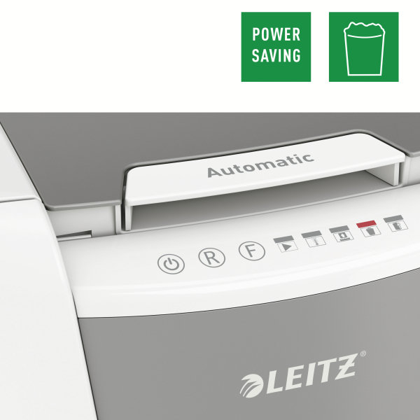 LEITZ IQ Autofeed Small Office 150 Aktenvernichter mit Partikelschnitt P-4, 4 x 28 mm, bis 150 Blatt, weiß
