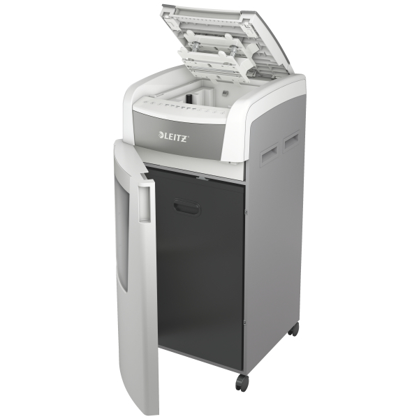 LEITZ IQ Autofeed Office Pro 600 Aktenvernichter mit Partikelschnitt P-4, 4 x 36 mm, bis 600 Blatt, weiß