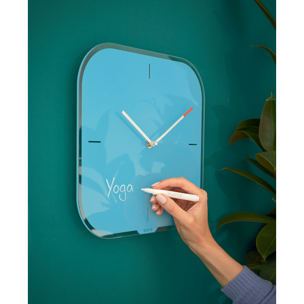 LEITZ Wanduhr Cosy blau Sicherheitsglas 30,0 x 30,0 cm