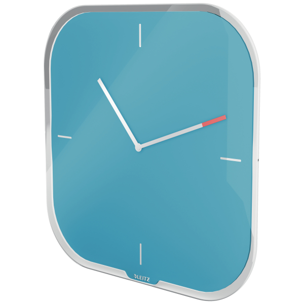 LEITZ Wanduhr Cosy blau Sicherheitsglas 30,0 x 30,0 cm