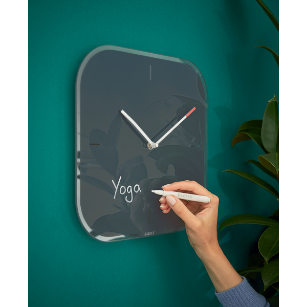 LEITZ Wanduhr Cosy grau Sicherheitsglas 30,0 x 30,0 cm