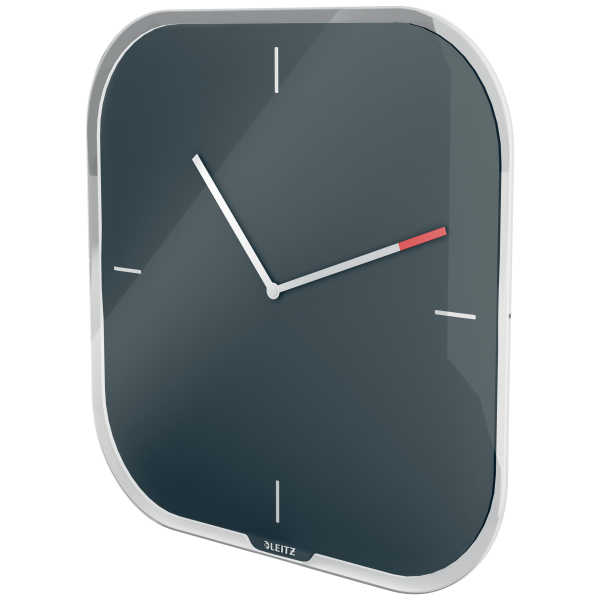 LEITZ Wanduhr Cosy grau Sicherheitsglas 30,0 x 30,0 cm