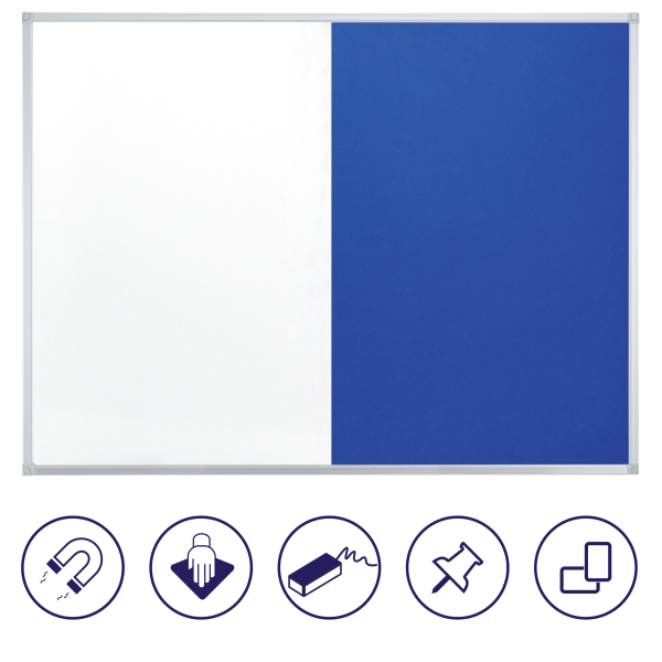 FRANKEN Whiteboard-Pinnwand X-tra!Line 90,0 x 60,0 cm Textil blau