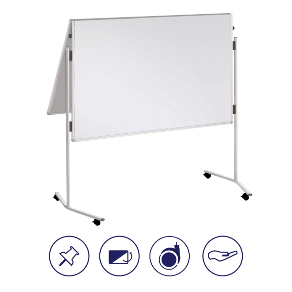FRANKEN Moderationswand ECO klappbar 120,0 x 150,0 cm weiß