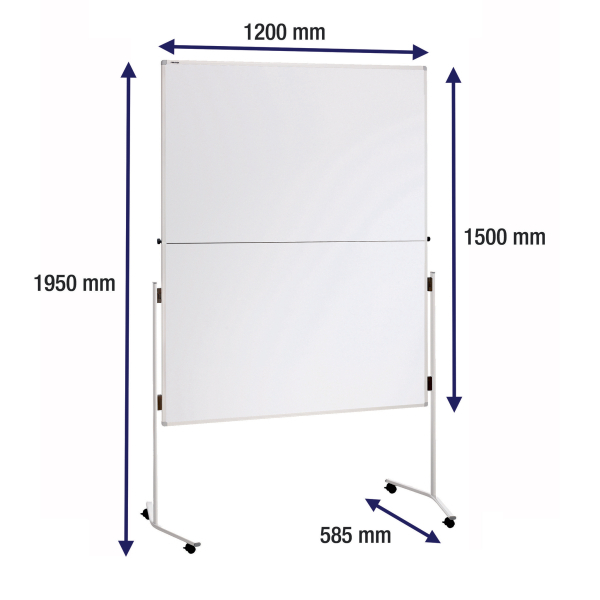 FRANKEN Moderationswand ECO klappbar 120,0 x 150,0 cm weiß